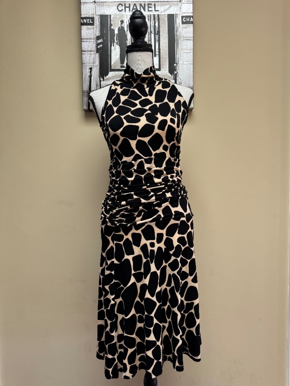 Melissa Masse Giraffe Print Dress